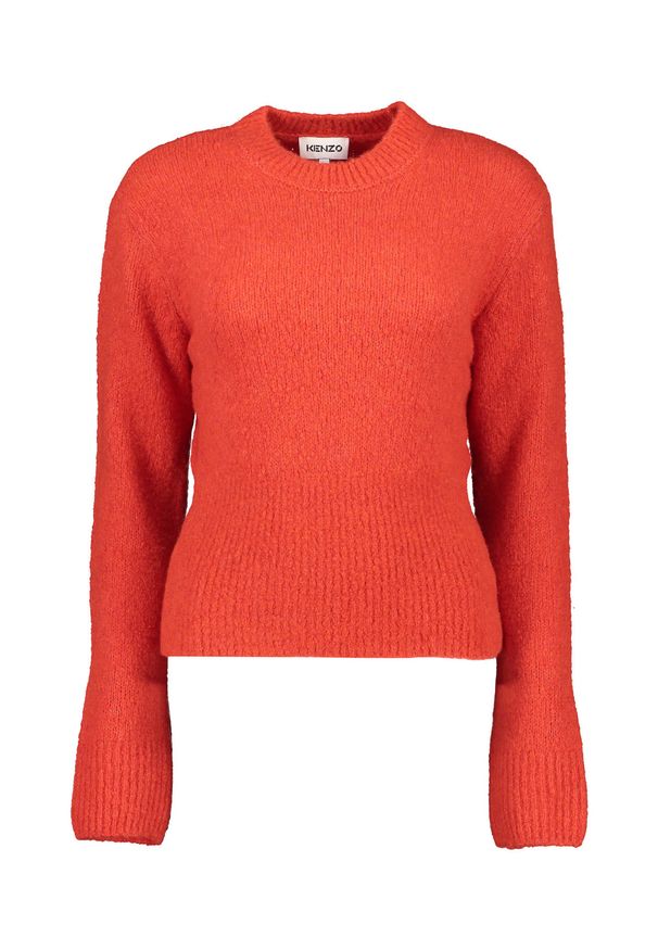 Kenzo - KENZO - Czerwony sweter z kaszmirem. Kolor: czerwony. Materiał: kaszmir. Wzór: aplikacja