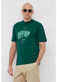 Liu Jo t-shirt bawełniany kolor zielony z nadrukiem. Kolor: zielony. Materiał: bawełna. Wzór: nadruk