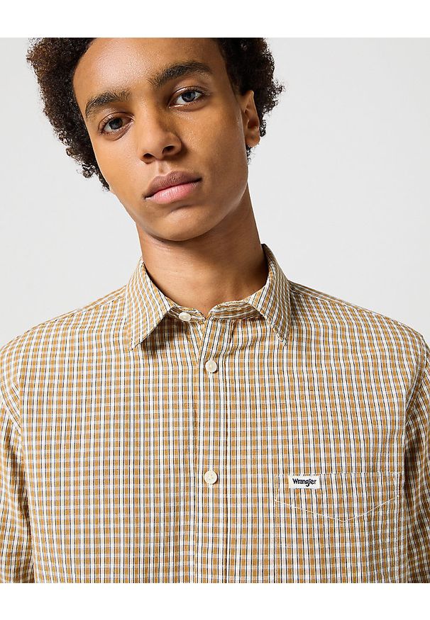 Wrangler - WRANGLER MĘSKA KOSZULA 1 PKT SHIRT DIJON 112358064 W5X2016819