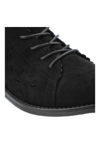 Czarne Botki S.Barski Modne Obuwie Damskie. Okazja: na co dzień. Zapięcie: sznurówki. Kolor: czarny. Materiał: materiał. Szerokość cholewki: normalna. Wzór: ażurowy, aplikacja. Styl: casual, elegancki, klasyczny #7