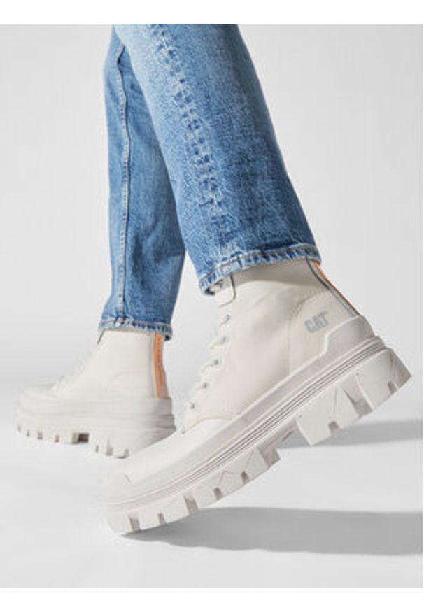 CAT Footwear Trapery Hardwear Hi P111328 Biały. Kolor: biały. Materiał: skóra