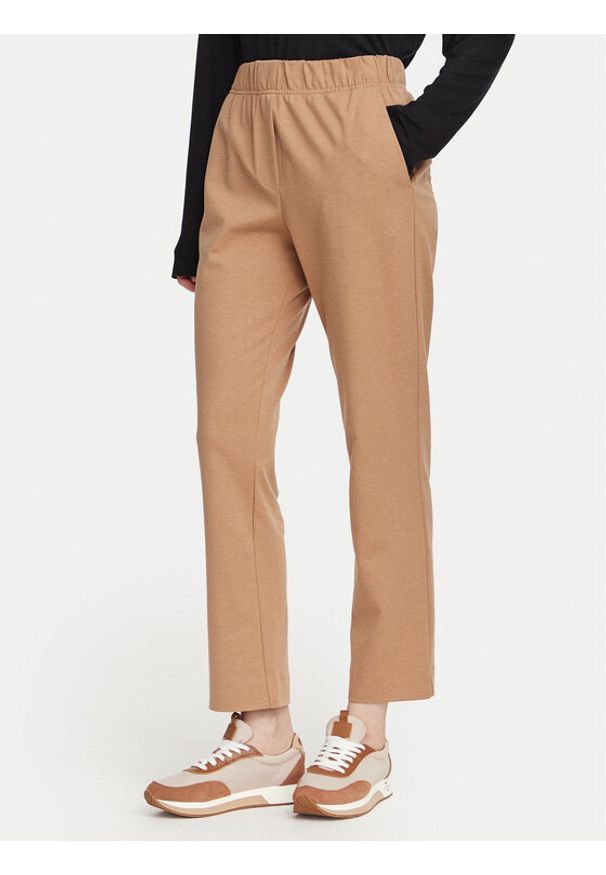 Weekend Max Mara Spodnie materiałowe Elfo 2625786011 Brązowy Regular Fit. Kolor: brązowy. Materiał: bawełna