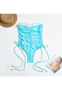 Intica - Jednoczęściowy strój kąpielowy bodycon z regulowanymi ramiączkami Raimonda. Kolor: złoty. Materiał: tkanina #9