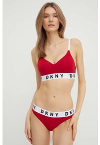 DKNY - Dkny biustonosz kolor bordowy gładki. Kolor: czerwony. Wzór: gładki #3