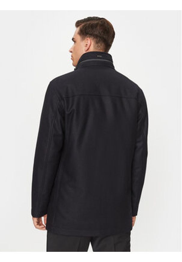 BOSS - Boss Płaszcz wełniany H-Camron-234 50502267 Granatowy Relaxed Fit. Kolor: niebieski. Materiał: wełna