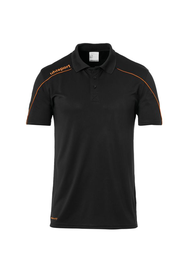 UHLSPORT - Koszulka polo dla dzieci Uhlsport Stream 22. Typ kołnierza: polo. Kolor: wielokolorowy, czarny, pomarańczowy. Materiał: poliester. Sport: piłka nożna, fitness