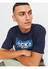 Jack & Jones - Jack&Jones T-Shirt Logan 12253442 Granatowy Standard Fit. Kolor: niebieski. Materiał: bawełna