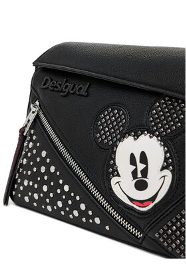 Desigual Torebka Mickey Studstyle Phuk 24WAXP71 Czarny. Kolor: czarny. Materiał: skórzane