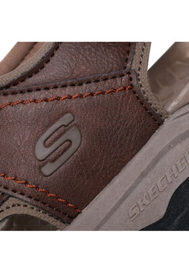 skechers - Skechers Sandały Hirano 204106/BRN Brązowy. Kolor: brązowy. Materiał: skóra