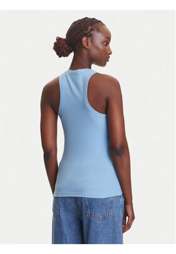 Hugo - HUGO Top Easy 50508857 Błękitny Slim Fit. Kolor: niebieski. Materiał: bawełna
