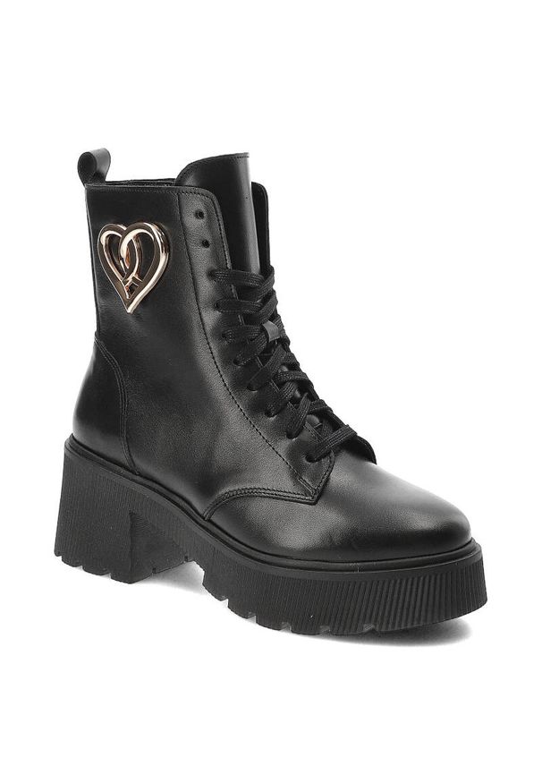 Czarne Botki Armodo Damskie Buty Na Obcasie. Kolor: czarny. Materiał: materiał, skóra. Obcas: na obcasie. Styl: elegancki. Wysokość obcasa: średni