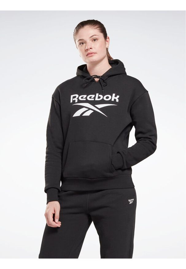 Reebok Bluza Identity Big Logo H54748 Czarny Loose Fit. Kolor: czarny. Materiał: bawełna