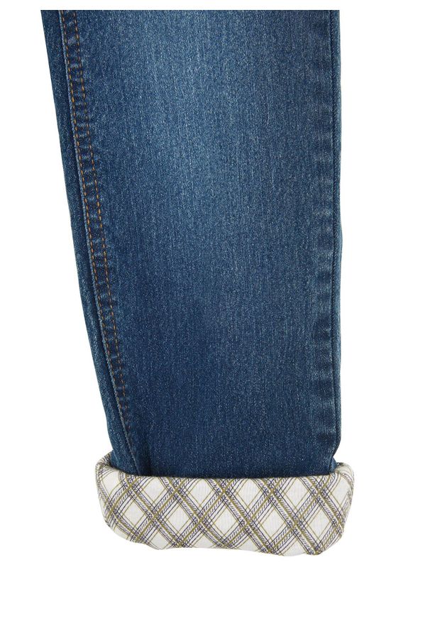 bonprix - Dżinsy dziewczęce ocieplane na flanelowej podszewce. Kolor: niebieski