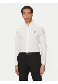 Karl Lagerfeld - KARL LAGERFELD Koszula 605911 552671 Biały Slim Fit. Typ kołnierza: dekolt w karo. Kolor: biały. Materiał: bawełna #1