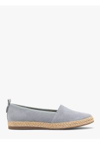 Ryłko - Niebieskie espadryle ze skóry welurowej. Nosek buta: okrągły. Kolor: niebieski. Materiał: welur, skóra. Styl: street