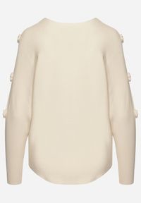 Born2be - Beżowy Sweter z Wiskozą i Wycięciami przy Rękawach Evancia. Okazja: na co dzień, na spotkanie biznesowe, do pracy. Kolor: beżowy. Materiał: wiskoza. Styl: klasyczny, elegancki, biznesowy, casual #4