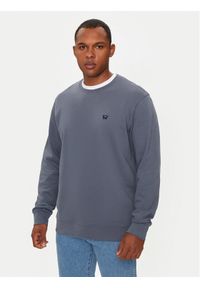 Wrangler Bluza Sign Off 112357335 Niebieski Regular Fit. Kolor: niebieski. Materiał: bawełna