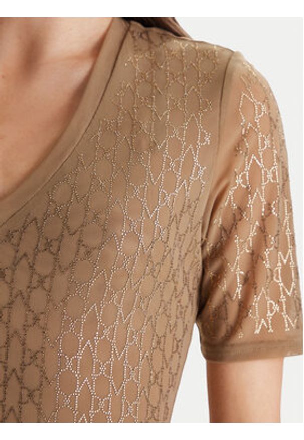 Marciano Guess T-Shirt 5RGP22 6311A Beżowy Regular Fit. Kolor: beżowy. Materiał: syntetyk