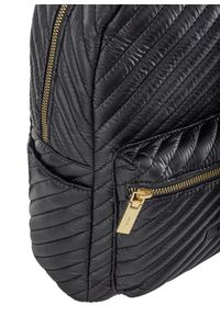 Ochnik - Czarny plecak damski z pikowaniem. Kolor: czarny. Materiał: nylon #6
