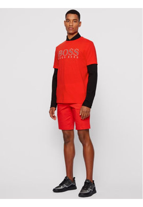 BOSS - Boss T-Shirt Tee 5 50448306 Czerwony Regular Fit. Kolor: czerwony. Materiał: bawełna