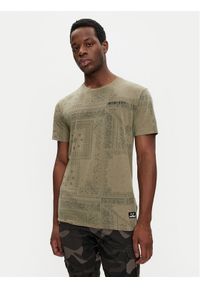 Brave Soul T-Shirt MTS-568MASCADA Khaki Regular Fit. Kolor: brązowy. Materiał: bawełna