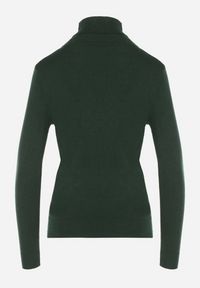 Born2be - Ciemnozielony Klasyczny Golf z Bawełną Reilisea. Okazja: na co dzień. Typ kołnierza: golf. Kolor: zielony. Materiał: bawełna. Styl: klasyczny #5