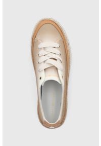 TOMMY HILFIGER - Tommy Hilfiger Tenisówki kolor beżowy. Nosek buta: okrągły. Zapięcie: sznurówki. Kolor: beżowy. Obcas: na platformie #5