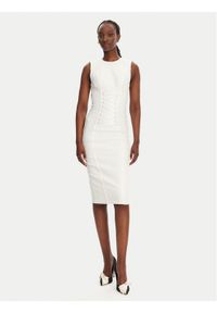 Elisabetta Franchi Sukienka koktajlowa AB76252E2 360 Biały Slim Fit. Kolor: biały. Materiał: wiskoza. Styl: wizytowy