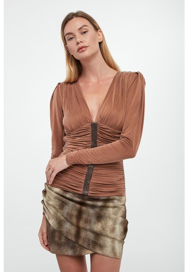 Elisabetta Franchi - Bluzka damska z marszczeniami ELISABETTA FRANCHI