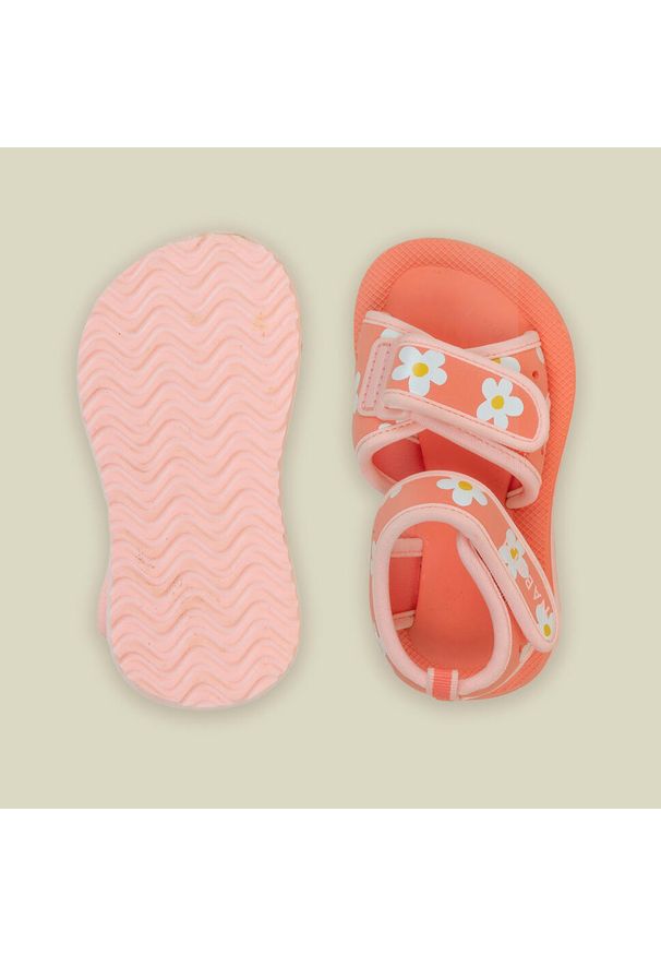 NABAIJI - Sandały basenowe dla malucha Nabaiji. Kolor: wielokolorowy, różowy, pomarańczowy. Wzór: kolorowy. Styl: sportowy