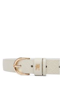 TOMMY HILFIGER - Tommy Hilfiger Pasek Damski Ess Effortless 2.5 Go Mono AW0AW18856 Biały. Kolor: biały. Materiał: skóra #2