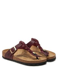 Birkenstock Japonki Gizeh Braided Leoi 1027930 Bordowy. Kolor: czerwony. Materiał: skóra #3