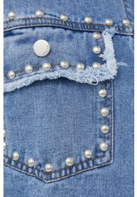 Answear Lab Kurtka jeansowa damska przejściowa. Kolor: niebieski. Materiał: jeans. Styl: wakacyjny #9