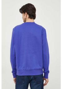 BOSS bluza bawełniana męska kolor fioletowy z nadrukiem. Kolor: fioletowy. Materiał: bawełna. Wzór: nadruk. Styl: klasyczny #5