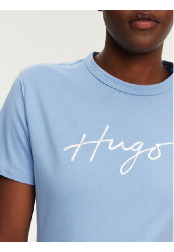 Hugo - HUGO T-Shirt Damacia 50535491 Niebieski Regular Fit. Kolor: niebieski. Materiał: bawełna