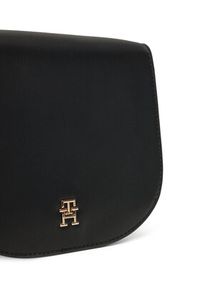 TOMMY HILFIGER - Tommy Hilfiger Torebka Th Logotape Saddle Bag AW0AW17184 Czarny. Kolor: czarny. Materiał: skórzane #3