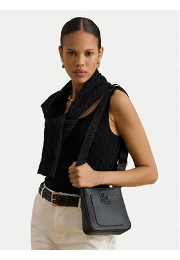 Lauren Ralph Lauren - LAUREN RALPH LAUREN Torebka 431982184002 Czarny. Kolor: czarny. Materiał: skórzane