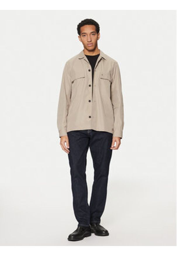 Calvin Klein Koszula K10K113815 Beżowy Regular Fit. Kolor: beżowy. Materiał: bawełna