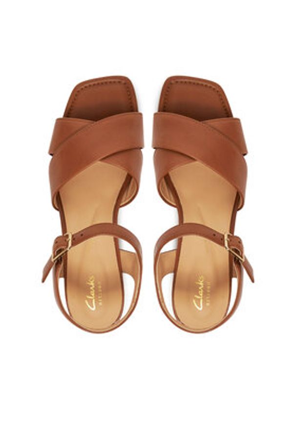 Clarks Sandały Serina35 Cross 26181346 Brązowy. Kolor: brązowy. Materiał: skóra