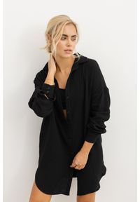 KOSZULA JULIETTE CZARNA L - Flawless. Okazja: na spotkanie biznesowe, do pracy. Kolor: czarny. Materiał: bawełna, skóra. Długość rękawa: długi rękaw. Długość: krótkie. Sezon: lato. Styl: biznesowy, elegancki #1