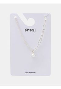 Sinsay - Naszyjnik z zawieszką z błyszczącym wykończeniem - srebrny. Materiał: srebrne. Kolor: srebrny #1