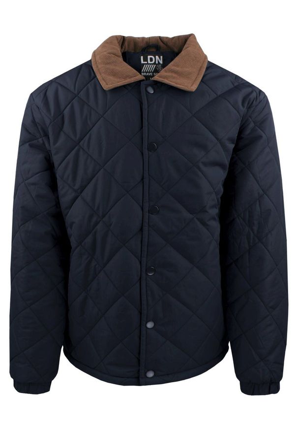 Przejściowa (Delikatnie Ocieplona) Kurtka Pikowana - Brave Soul - Granatowa. Kolor: niebieski. Materiał: tkanina, poliester. Sezon: wiosna, zima, jesień