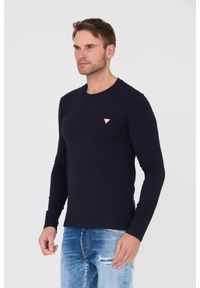 Guess - GUESS Granatowy męski longsleeve, Rozmiar XL. Kolor: niebieski. Długość rękawa: długi rękaw #5