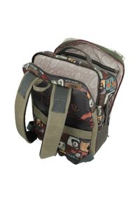 Plecak damski Anekke, wykonany z materiału tekstylnego z dekoracyjnym nadrukiem zamykany na zamek, kolorowy, 42575-001. Materiał: materiał. Wzór: kolorowy, nadruk. Styl: casual, elegancki #2