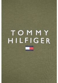 TOMMY HILFIGER - Tommy Hilfiger t-shirt lounge bawełniany kolor zielony melanżowy. Kolor: zielony. Materiał: bawełna. Długość rękawa: krótki rękaw. Długość: krótkie. Wzór: melanż. Styl: klasyczny #4