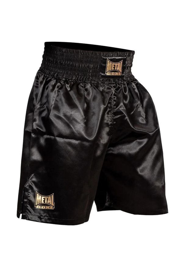 METAL BOXE - Spodenki bokserskie Metal Boxe Pro Line Military. Kolor: żółty, czarny, wielokolorowy. Materiał: satyna