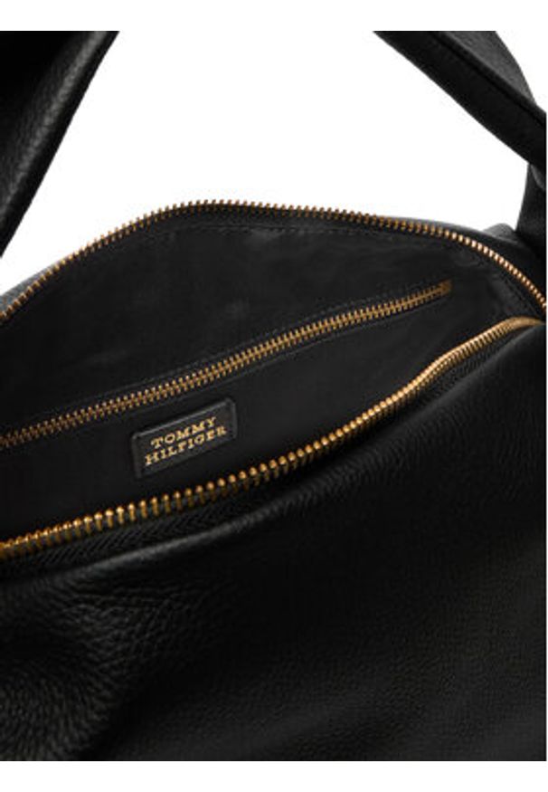 TOMMY HILFIGER - Tommy Hilfiger Torebka City Leather Shoulder Bag AW0AW18152 Czarny. Kolor: czarny. Materiał: skórzane