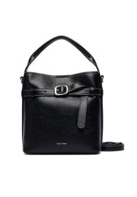 Calvin Klein Torebka Buckle Mini Bucket Crossbody LV04F3550G Czarny. Kolor: czarny. Materiał: skórzane #1