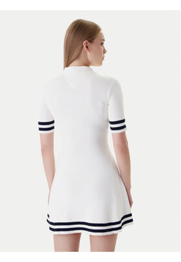 Tommy Jeans Sukienka dzianinowa DW0DW22106 Écru Slim Fit. Materiał: bawełna
