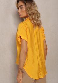 Renee - Żółta Asymetryczna Koszula Wiskozowa z Krótkim Rękawem Loreleis. Kolor: żółty. Materiał: wiskoza. Długość rękawa: krótki rękaw. Długość: krótkie #2